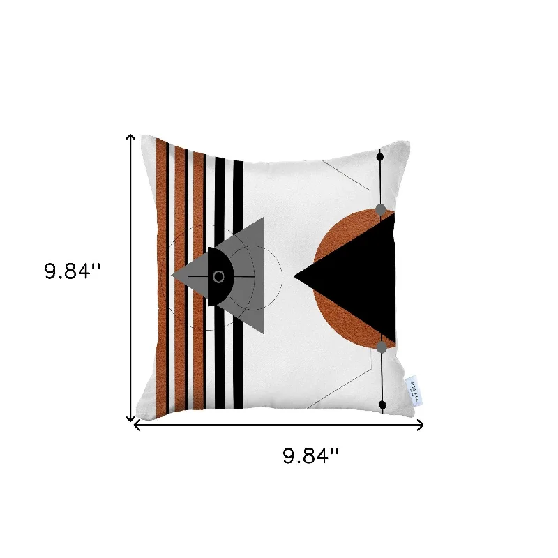 18" Black and Orange Abstract Throw Pillow Cover