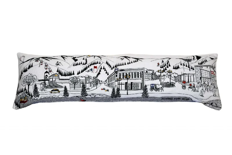 46" White Aspen Daylight Skyline Lumbar Decorative Pillow