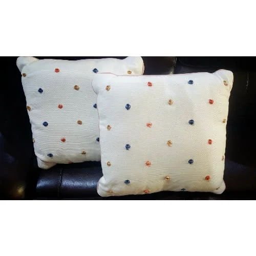 Bella Lux Set Of Two Polka Dot Woven Decorative Throw Pillows