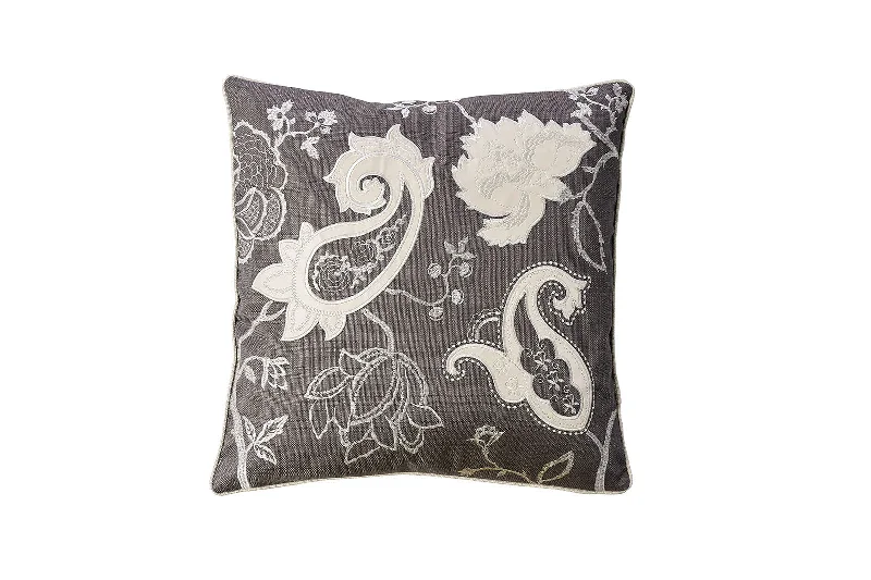 Benzara Contemporary Style Set of 2 Throw Pillows with Paisley and Floral Designing