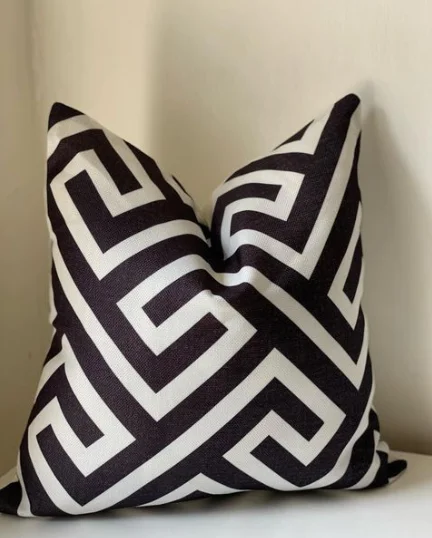 Black Pattern on Blend Pillow