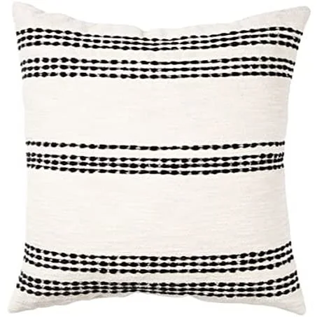 Oeko-tex Brentwood Woven Decorative Pillow - 18 In X 18 In - Black/cream