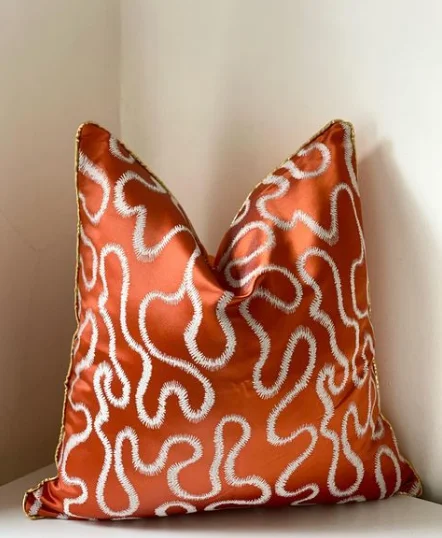 White Pattern on Blend Pillow