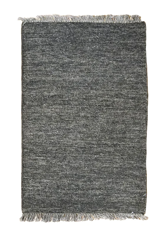 Oriental Rug Indian Handmade Area Modern 1'10"x2'10" (2x3) Gray Plain Open Design #A35073