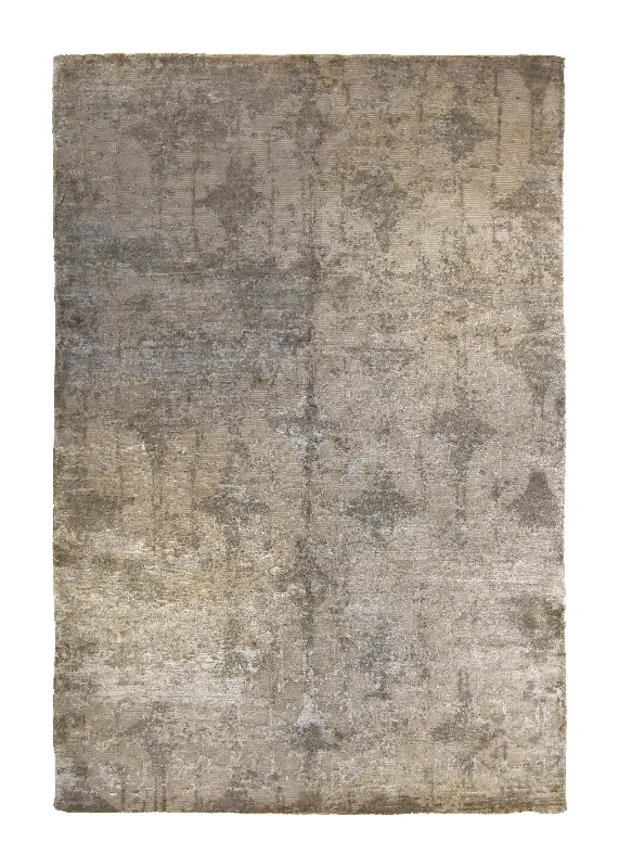 Oriental Rug Indian Handmade Area Modern Neutral 6'3"x9'2" (6x9) Whites/Beige Abstract Splatter Design #A35090