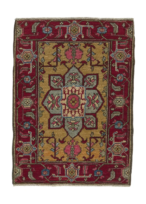 Oriental Rug Pakistani Handmade Area Transitional 2'4"x3'2" (2x3) Pink Red Geometric Design #35333