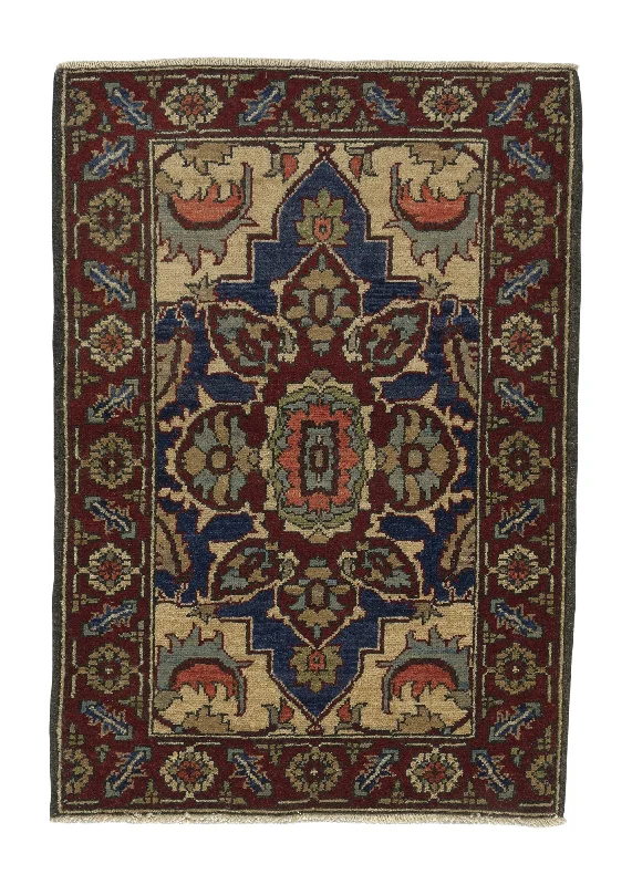 Oriental Rug Pakistani Handmade Area Transitional 2'3"x3'3" (2x3) Red Heriz Design #35337