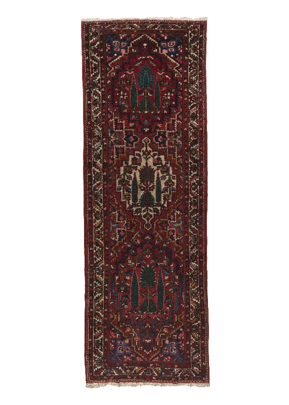 Persian Rug Bakhtiari Handmade Runner Tribal 4'2"x11'10" (4x12) Red Green Garden Design #30295