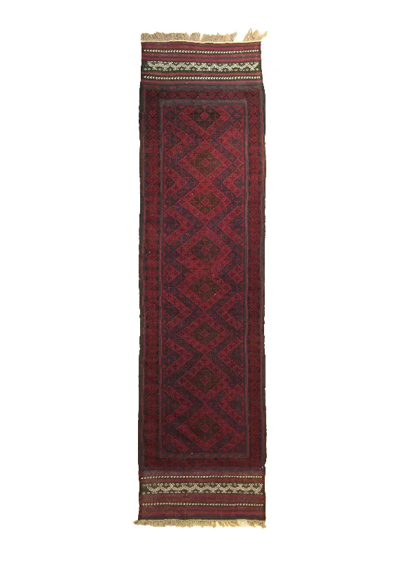 Persian Rug Baloch Handmade Runner Tribal 1'11"x8'8" (2x9) Red Blue Geometric Design #A11146