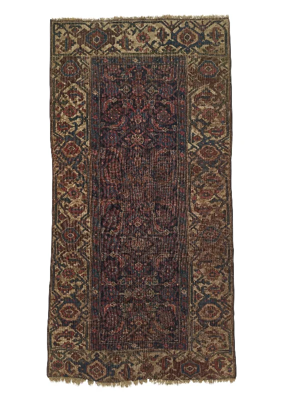 Persian Rug Bijar Handmade Area Runner Antique Traditional 3'11"x7'3" (4x7) Whites/Beige Blue Floral Design #35548