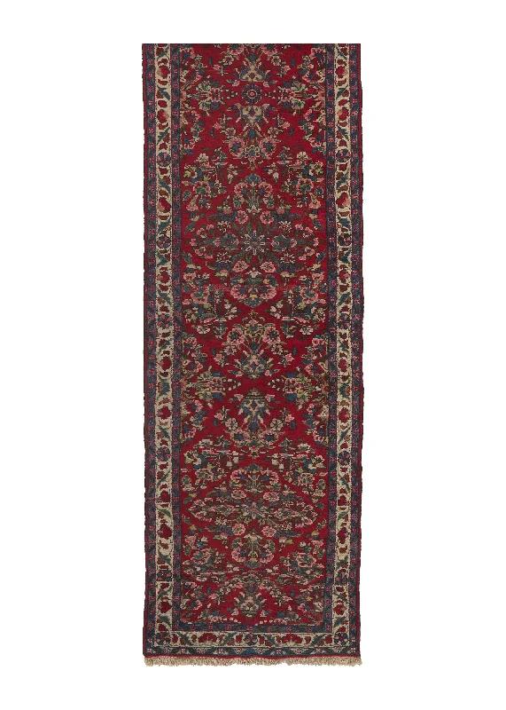 Persian Rug Hamadan Handmade Runner Tribal 2'7"x14'0" (3x14) Red Floral Design #31584