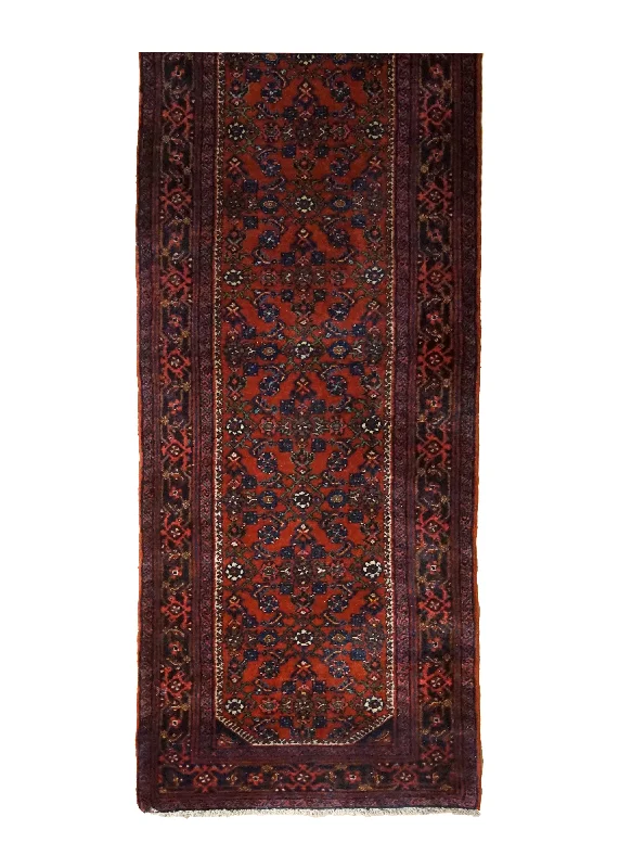 Persian Rug Hossein Abad Handmade Runner Antique Traditional 2'8"x16'3" (3x16) Red Herati Design #A35072