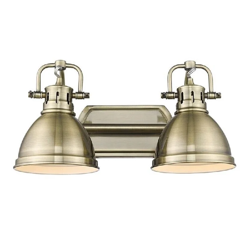 2-Light Metal Bath Vanity in Aged Brass - 8" x 16"