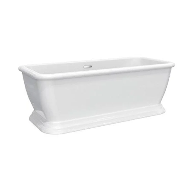 Freestanding Tub Verron 69 Inch Rectangle Acrylic White/Polished Chrome Drain and Overflow Covers No Faucet Holes