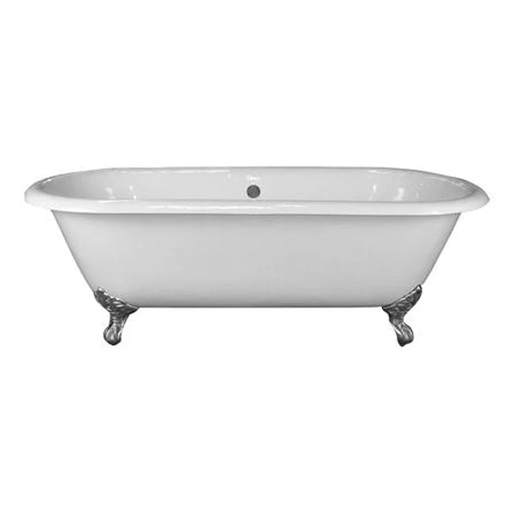 Freestanding Tub Duet 67 Inch Double Roll Top Oval Cast Iron White/Black Imperial Feet No Faucet Holes