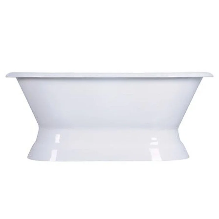 Freestanding Tub Cromwell 67 Inch Double Roll Top Oval Cast Iron White No Faucet Holes