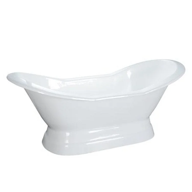 Freestanding Tub Oxnard 72 Inch Double Slipper Oval Cast Iron White No Faucet Holes