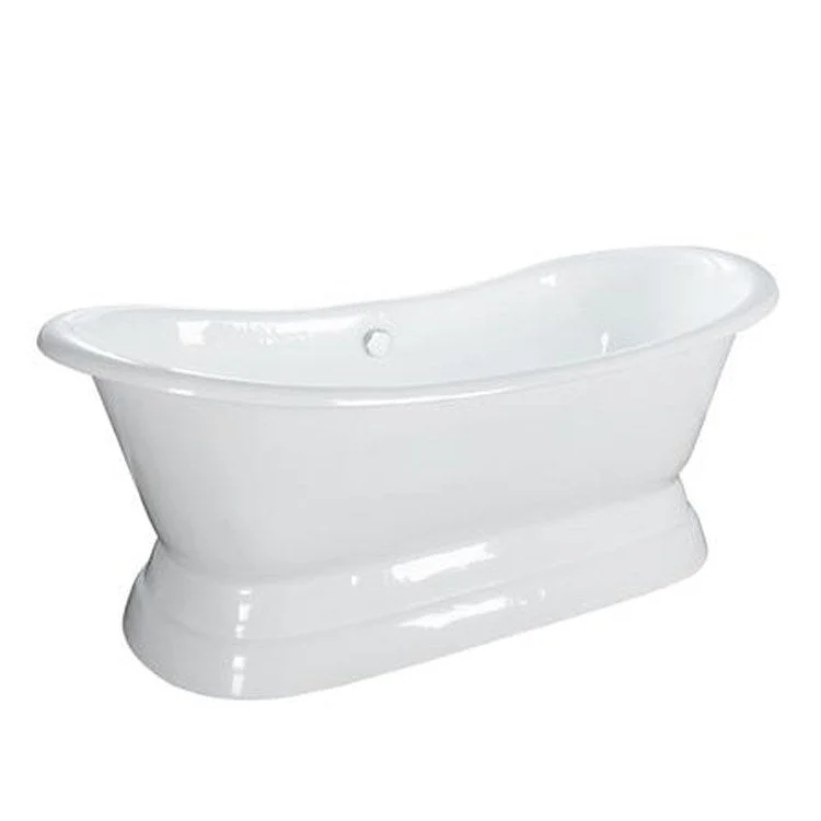 Freestanding Tub Randall 72 Inch Double Slipper Oval Cast Iron White No Faucet Holes