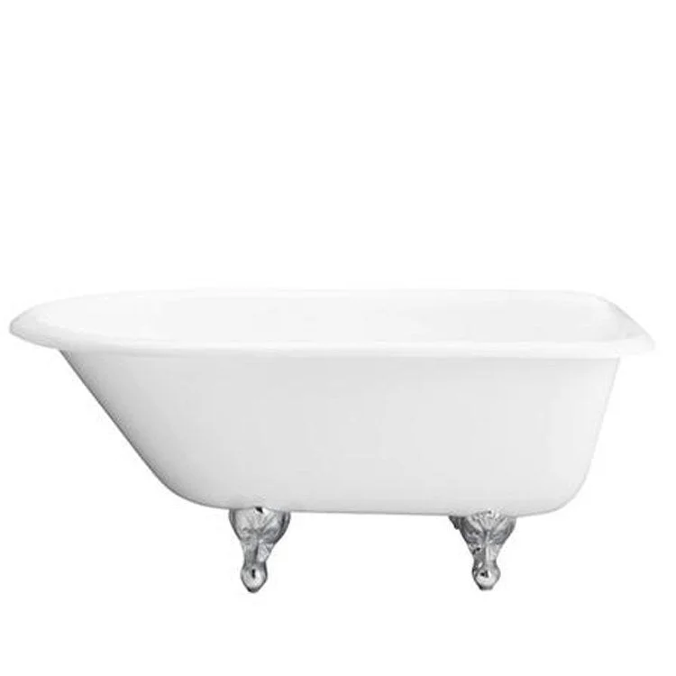 Freestanding Tub Brocton 68 Inch Roll Top Oval Cast Iron White/Bisque Ball and Claw Feet 3-3/8 Inch Center Faucet Holes