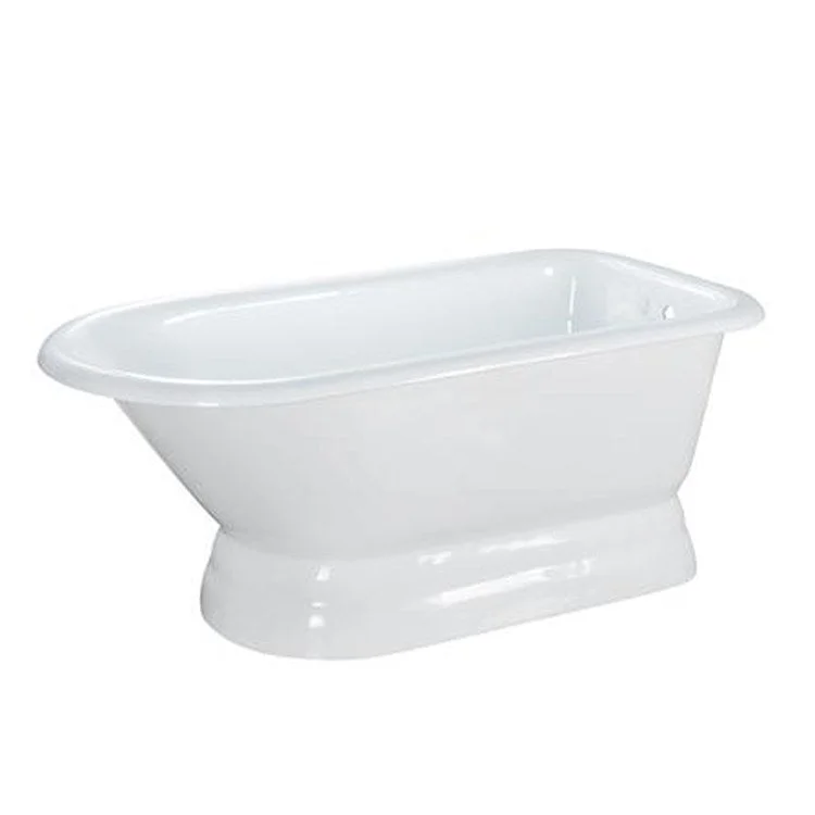 Freestanding Tub Chadwick 60 Inch Roll Top Oval Cast Iron White No Faucet Holes