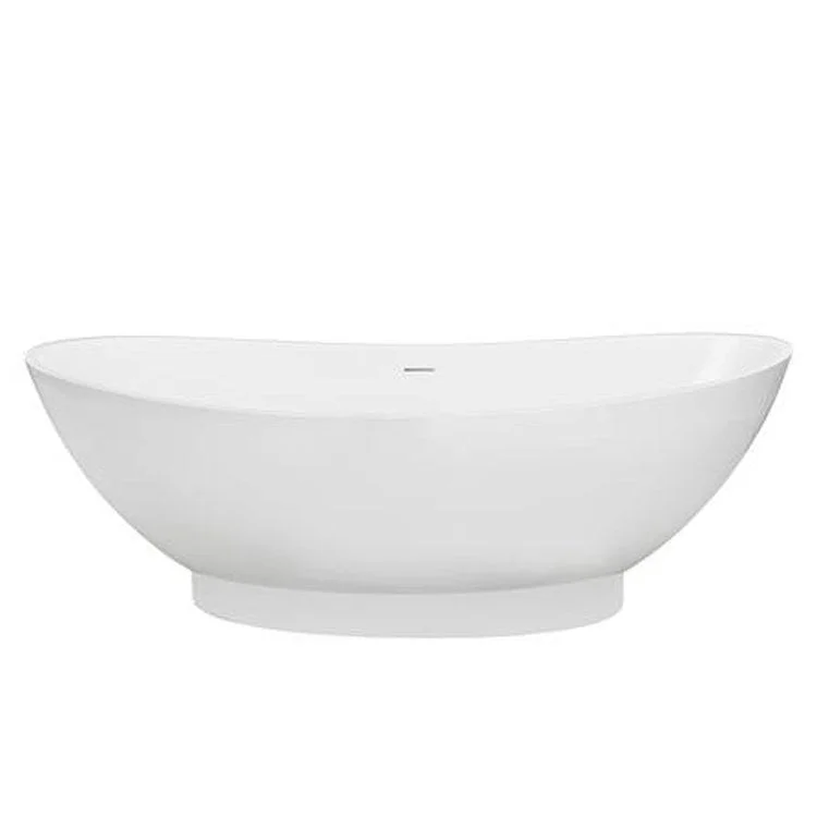 Freestanding Tub Julianna 71 Inch Matte White Oval Resin No Faucet Holes