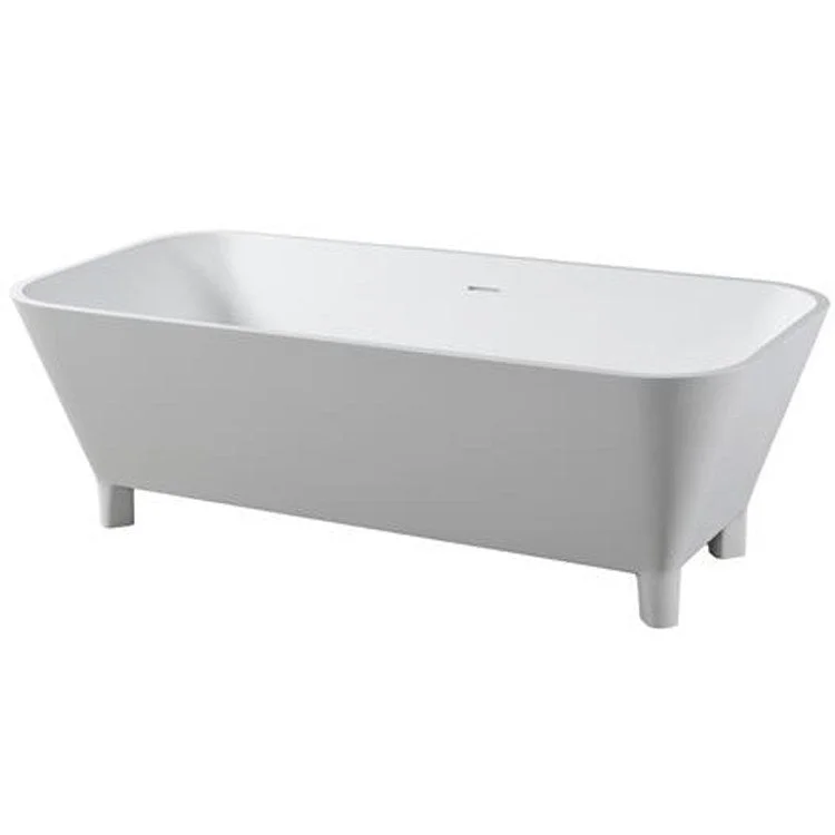 Freestanding Tub Scofield 67 Inch Gloss White Oval Resin with Feet No Faucet Holes Rolled Rim