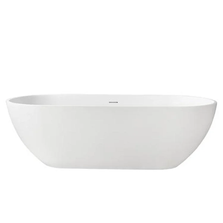 Freestanding Tub Nyoko 68 Inch Matte White Oval Resin No Faucet Holes