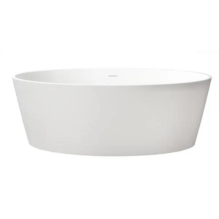 Freestanding Tub Magnus 63 Inch Matte White Oval Resin No Faucet Holes