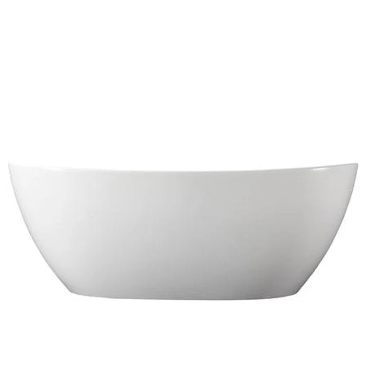 Freestanding Tub Howe 65 Inch Matte White Oval Resin No Faucet Holes