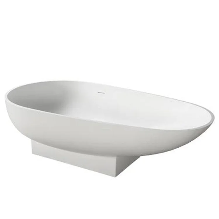 Freestanding Tub Carlyle 70 Inch Gloss White Oval Resin No Faucet Holes