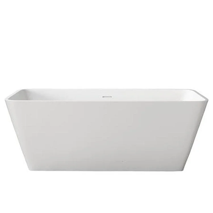 Freestanding Tub Romo 59 Inch Gloss White Rectangle Resin No Faucet Holes