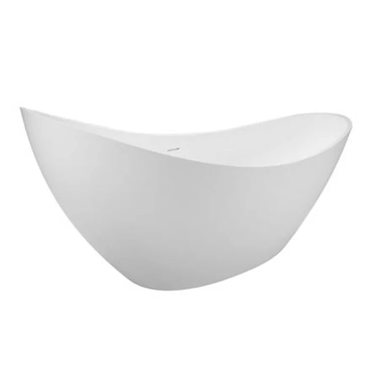 Freestanding Tub Britta 73 Inch Matte White Oval Resin No Faucet Holes