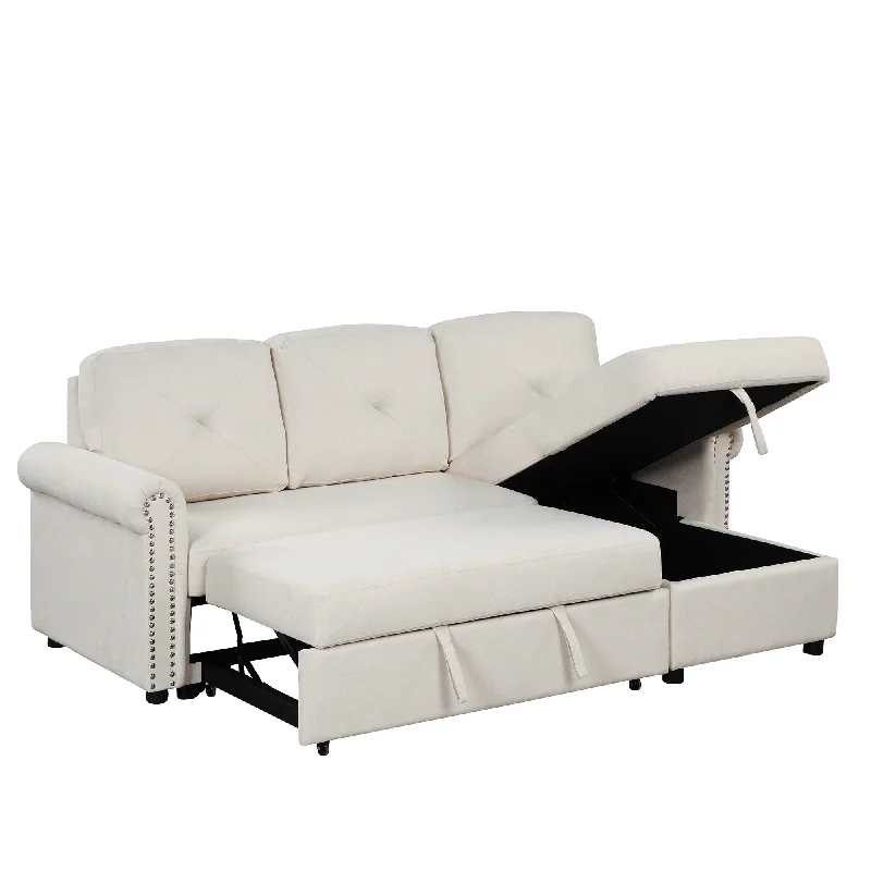 83" Living Room Sofa, Sleeper Sofa Bed With Versatile Functionality