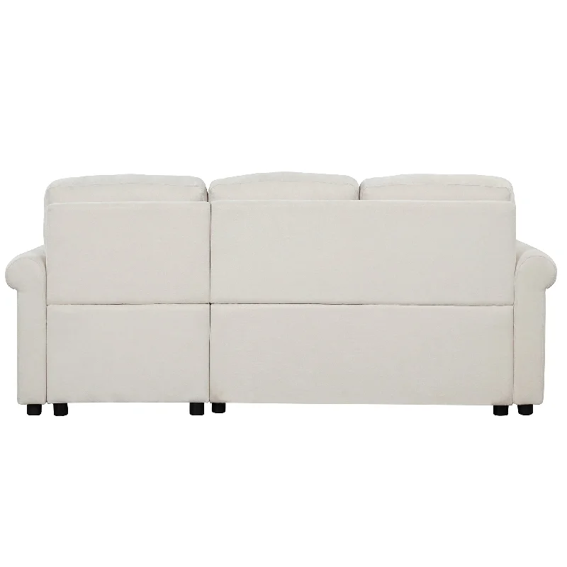 83 "Sleeper Sofa Bed With Storage Chaise, Livingroom Sofa With Convenient And Simple Conversion