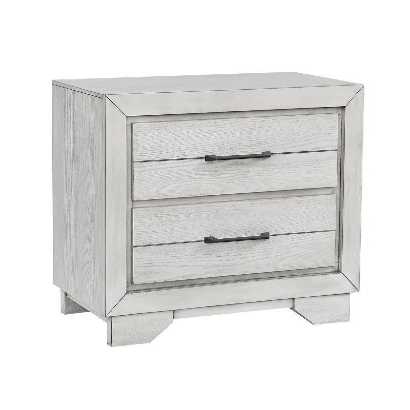 Contemporary Solid Wood Bedroom Nightstand Locker Coffee Table, With Two Storage Drawers For Living Room/Sofa Table