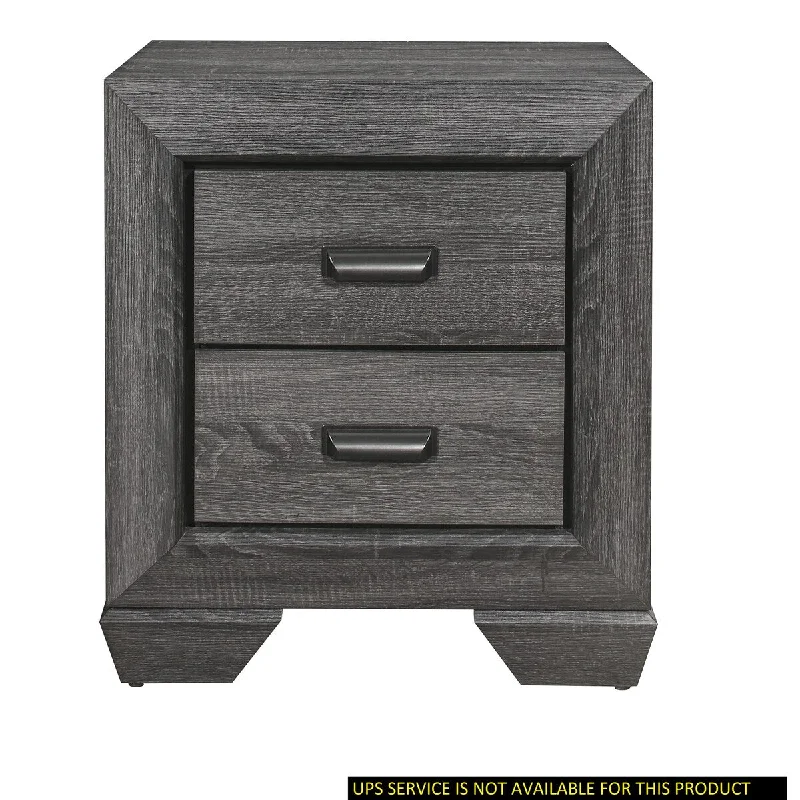 Gray Finish 1pc Nightstand of 2x Drawers Wooden Bedroom Furniture Contemporary Design Rustic Aesthetic