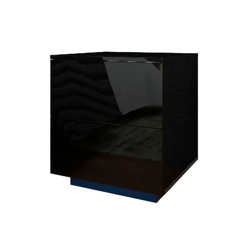 gt1-ZJ LED Double Side Cabinet Bedside Table Black