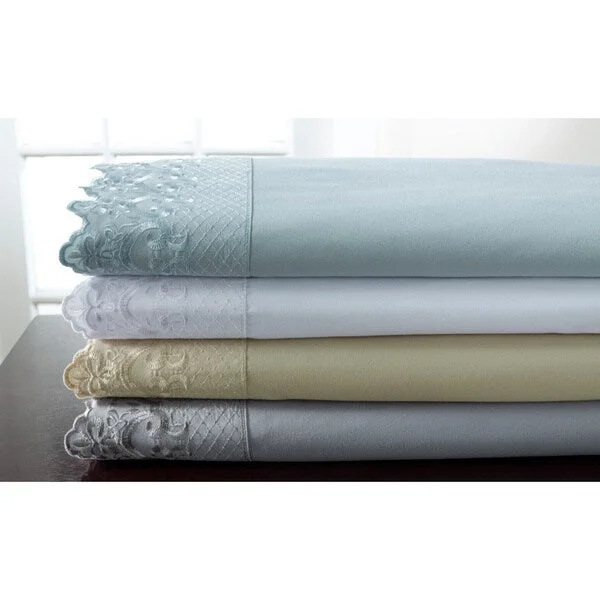 Hotel Lace Microfiber Bed Sheet Set