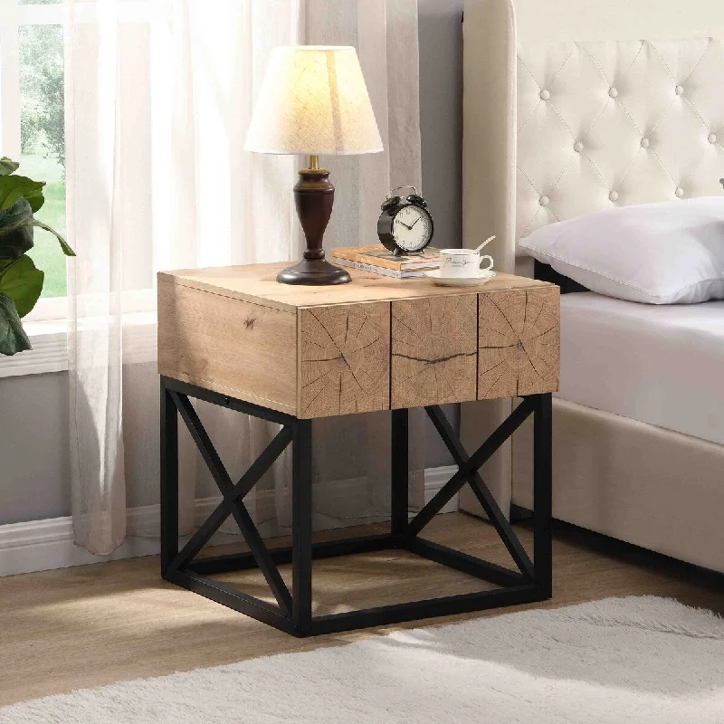 Modern Luxury Nightstand with Drawer for Living room, Bedroom, and Office