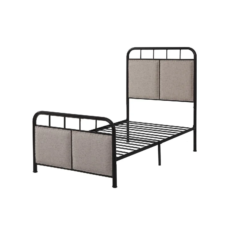 Modern Twin Bed Frame with Unique Flower Support System - Features Steel Metal Structure for Easy Assembly