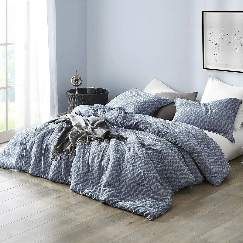 Navy Slate - Oversized Comforter - 100% Yarn Dyed Cotton Bedding