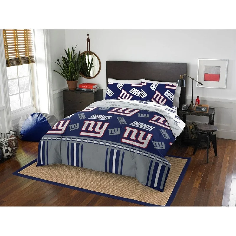 NFL 875 New York Giants Queen Bed In a Bag Set