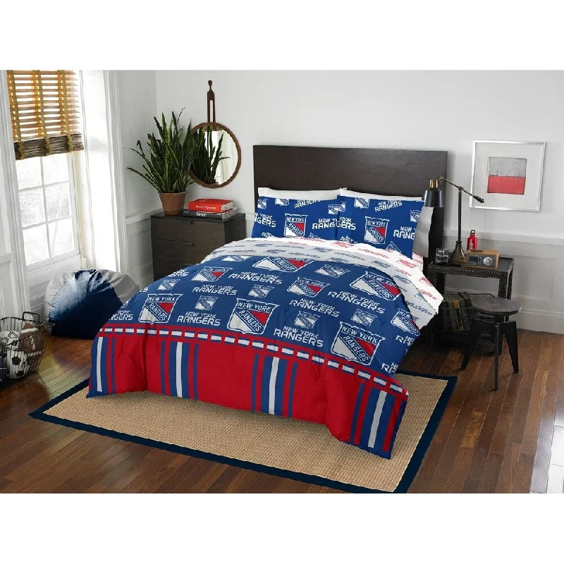 NHL New York Rangers Rotary 5-piece Queen Bed In a Bag Set