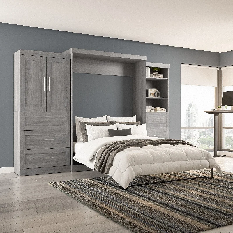 Pur Queen Murphy Bed with Open and Concealed Storage (126W) by Bestar