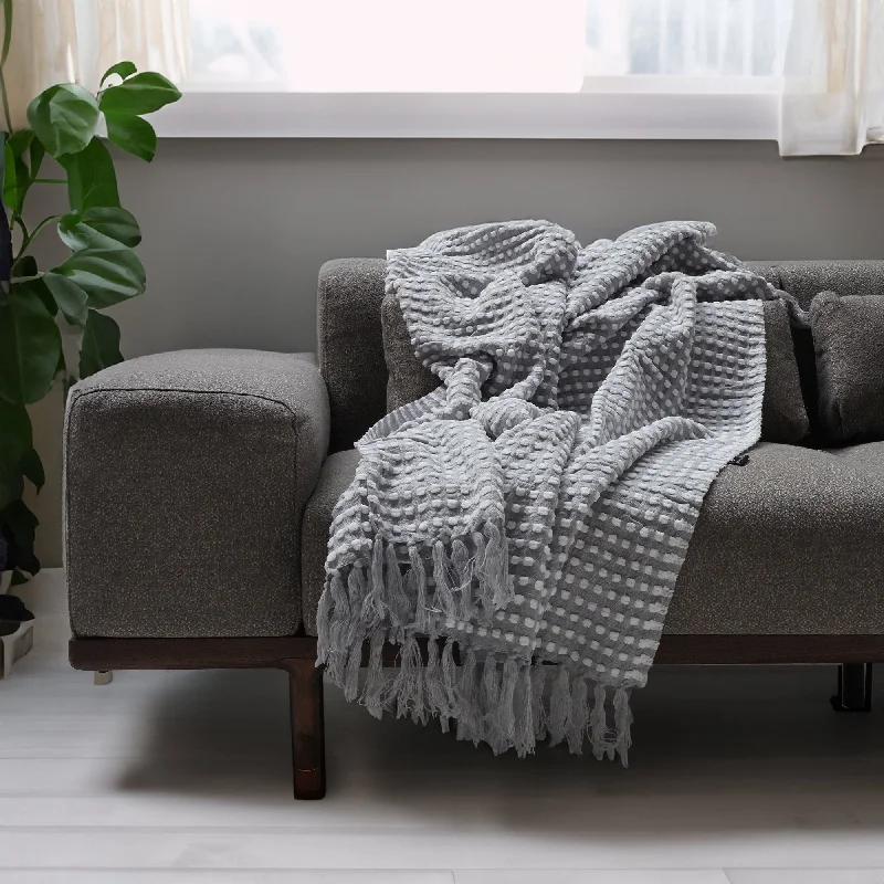 Handmade Gray Throw Blanket DT2306-GRY