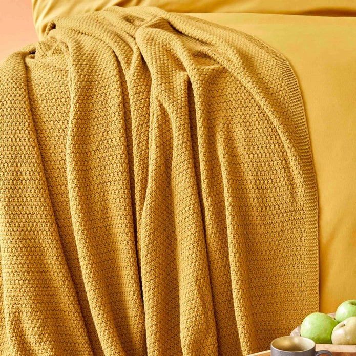 Karaca Home Back To Basic Light Mustard Single Knitted Blanket 200.18.01.0950