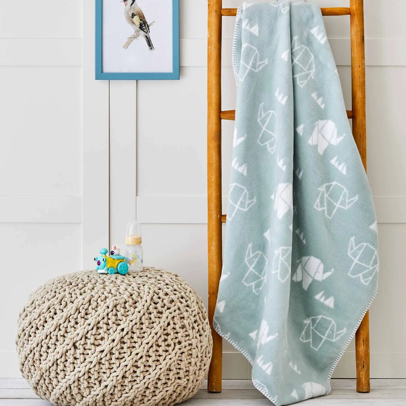 Karaca Home Geometric Elephant Cotton Baby Blanket 200.17.01.0142