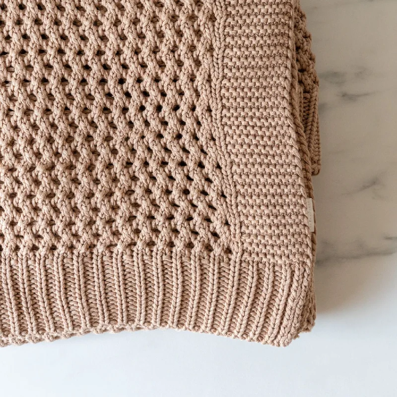 Autumn Honeycomb Knit Throw Blanket