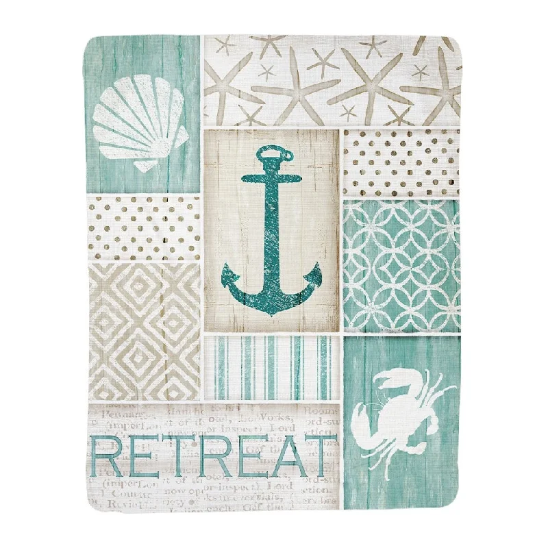 Coastal Retreat Sherpa Throw Blanket