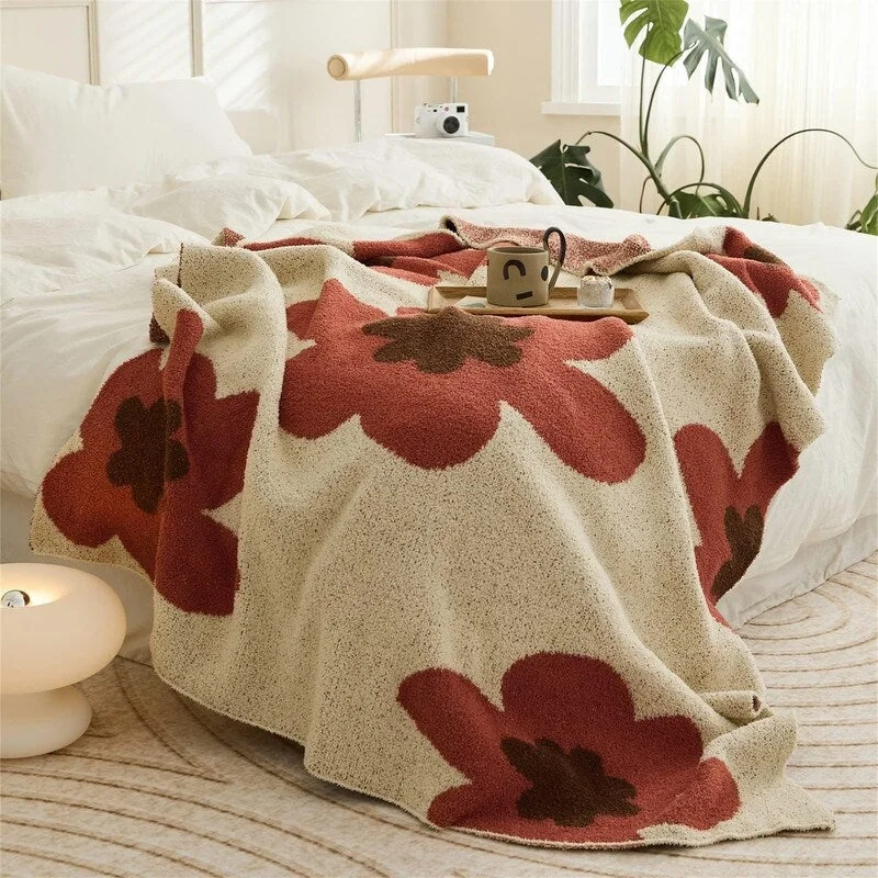 Floral Throw Blanket Soft Cozy Warm